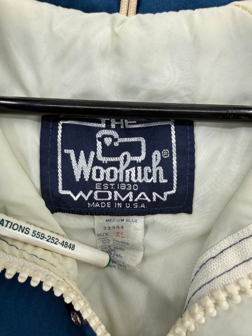 Vtg 80s Woolrich Overcoat Parka 4 Pocket Full Zip Mens XL Hooded 33354 - Picture 4 of 6